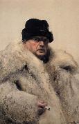 Anders Zorn Self-portrait in a Wolfskin china oil painting artist